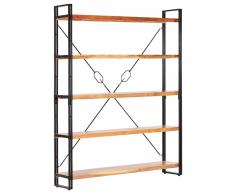 vidaXL Estantería de 5 niveles madera maciza de acacia 140x30x180 cm