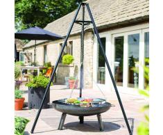 BBGRILL Parrilla trípode negra 106 cm BBQ TRIPOD