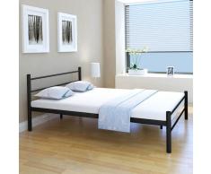 vidaXL Cama matrimonio con colchón viscoelástico metal negra 140x200cm