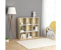 vidaXL Estantería de aglomerado blanco y roble Sonoma 98x30x98 cm