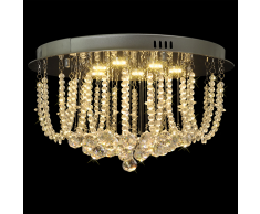vidaXL Lámpara de araña, candelabro con cristales y luces LED, 45 cm