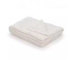 vidaXL Manta tejida de algodón 130x171 cm diseño a cuadros blanco