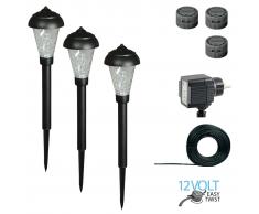 Luxform Lámparas LED de jardín Lille juego completo 3 unidades 12 V