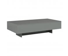 vidaXL Mesa de centro MDF gris brillante 115x55x31 cm