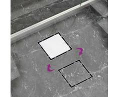 vidaXL Desagüe de ducha cubierta inserción suelo acero inox. 25x25 cm