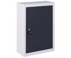 vidaXL Armario de herramientas de pared industrial metal gris y negro