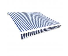 vidaXL Parte Superior Toldo De Lona Azul & Blanco 6X3M Marco No Incluido