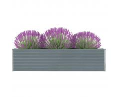 vidaXL Jardinera elevada acero galvanizado gris 320x40x77 cm
