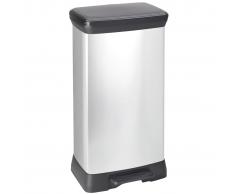 Curver Papelera de pedal Deco 50 L plateada 240643