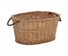 vidaXL Cesta para leña con asas de transporte sauce natural 58x42x29cm
