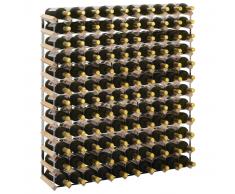 vidaXL Botellero para 120 botellas de madera maciza de pino