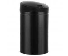 vidaXL Cubo de basura con sensor automático 62 L negro