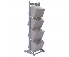 vidaXL Cesta de almacenaje de 4 piezas madera gris oscuro 35x35x125 cm