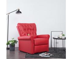 vidaXL Sillón de masaje reclinable de cuero artificial rojo