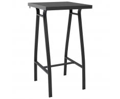 vidaXL Mesa alta de jardín vidrio templado 60x60x110 cm
