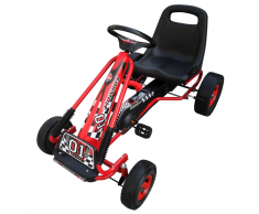 vidaXL Coche de pedales Go-Kart rojo - Silla ajustable horizontal