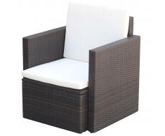 vidaXL Sillón poli ratán 65x65x73 cm marrón
