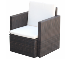 vidaXL Sillón poli ratán 65x65x73 cm marrón