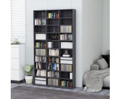vidaXL Estantería para CD aglomerado gris brillante 102x16x177,5 cm