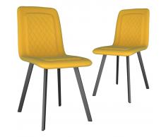 vidaXL Sillas de comedor 2 unidades de terciopelo amarillo