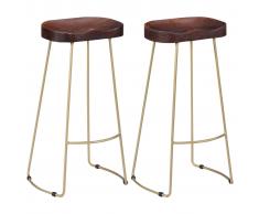vidaXL Taburetes de cocina gavin 2 unidades madera maciza de mango