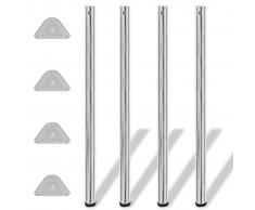 vidaXL 4 Patas de Mesa Regulables en Altura 1100 mm (Color Cromo)