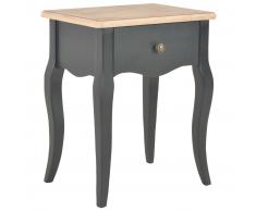 vidaXL Mesita de noche madera maciza de pino negro marrón 40x30x50 cm