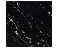 vidaXL Tablero mesa cuadrado vidrio con textura mármol negro 70x70 cm