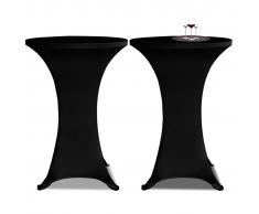 vidaXL 2 Manteles negros ajustados para mesa de pie - 70 cm diámetro