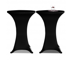 vidaXL 2 Manteles negros ajustados para mesa de pie - 70 cm diámetro