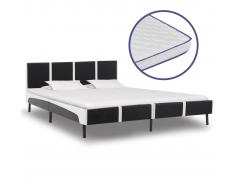 vidaXL Cama con colchón viscoelástico cuero sintético 160x200 cm