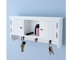 vidaXL Armario de pared para llaves y joyas con puertas y ganchos