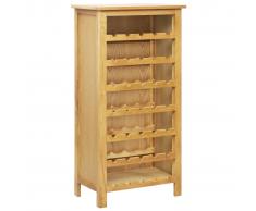 vidaXL Botellero de madera maciza de roble 56x32x110 cm