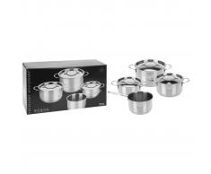 Excellent Houseware Juego de cacerolas 7 piezas acero inoxidable 6 mm