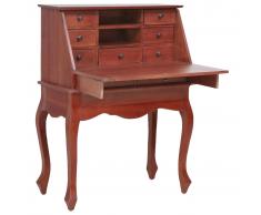 vidaXL Escritorio secreter madera maciza de caoba marrón 78x42x103 cm