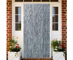 vidaXL Cortina mosquitera de chenilla blanca y gris 90x220 cm