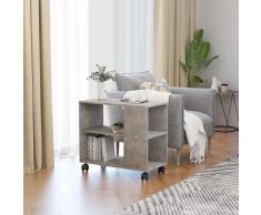 vidaXL Mesa auxiliar de aglomerado gris hormigón 70x35x55 cm