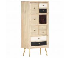 vidaXL Cajonera de madera maciza de mango 45x30x105 cm