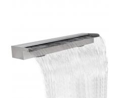 vidaXL Fuente rectangular de acero inoxidable para piscina, 150 cm