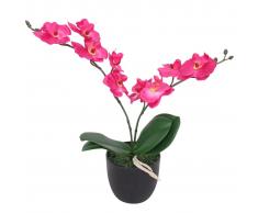 vidaXL Planta artificial orquídea con macetero 30 cm roja