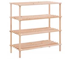 vidaXL Estantería de zapatos con 4 niveles madera abeto maciza