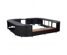 vidaXL Borde de jacuzzi cuadrado ratán sintético negro 268x268x55 cm
