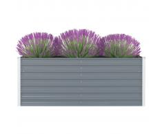 vidaXL Jardinera elevada de acero galvanizado gris 160x80x45 cm