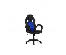 Beliani Silla de oficina, Giratoria, Piel sintética, Azul marino, REST