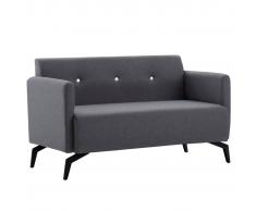 vidaXL Sofá de 2 plazas con tapizado de tela 115x60x67 cm gris oscuro