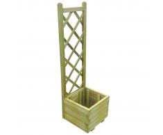 vidaXL Jardinera con enrejado madera impregnada 40x40x135 cm