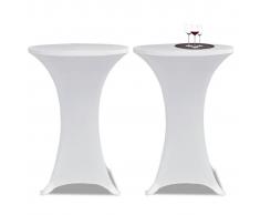 vidaXL 2 Manteles blancos ajustados para mesa de pie - 60 cm diámetro