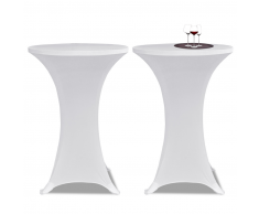 vidaXL 2 Manteles blancos ajustados para mesa de pie - 60 cm diámetro