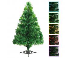 vidaXL Árbol de Navidad artificial fibra óptica 64 cm verde