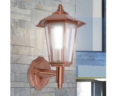 vidaXL Lámpara farol de pared para exterior acero inoxidable color cobre
